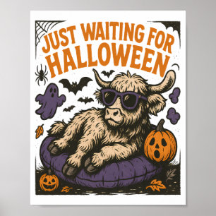 Väntar på Halloween Highland Ko Poster