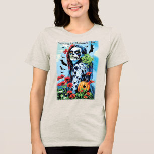 Väntar på Halloween som Zombie Girl T Shirt
