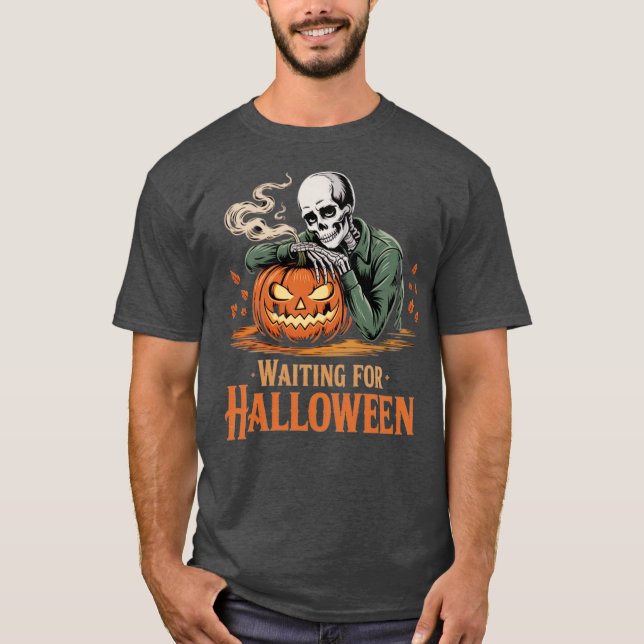 Väntar på Halloween T Shirt (Framsida)