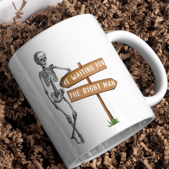Väntar på högerna, lustig singel kaffemugg (Skapare uppladdad)