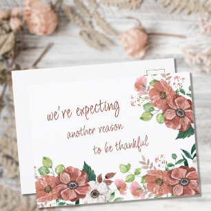 Väntar på höstblommornas Gravid för alla Baby Meddelande Vykort
