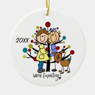Väntar på Hund Ornament för par två Mammor