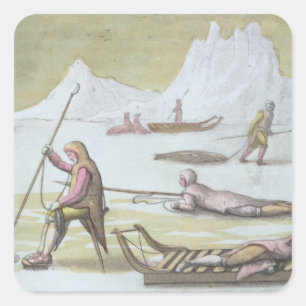 Väntar på is, detaljer från Seal Hunting (colo) Fyrkantigt Klistermärke