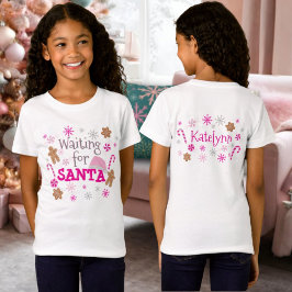 Väntar på julgodis i Santa Shock rosa Namn T Shirt