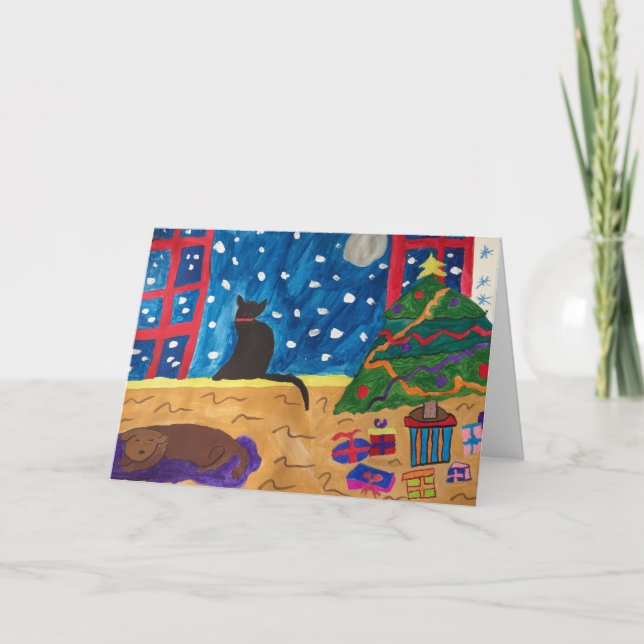 Väntar på julhälsningskort helgkort (Framsida)