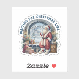 Väntar på jultomten Vinyl Sticker Klistermärken