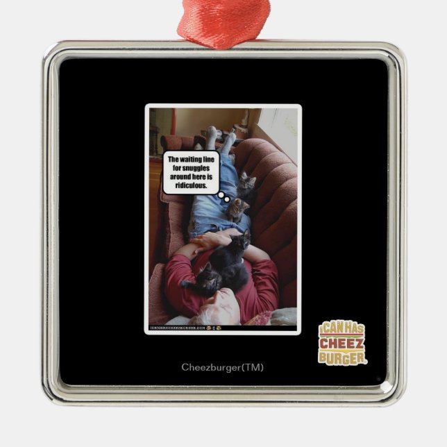 Väntar på kontaktledning julgransprydnad metall (Framsidan)