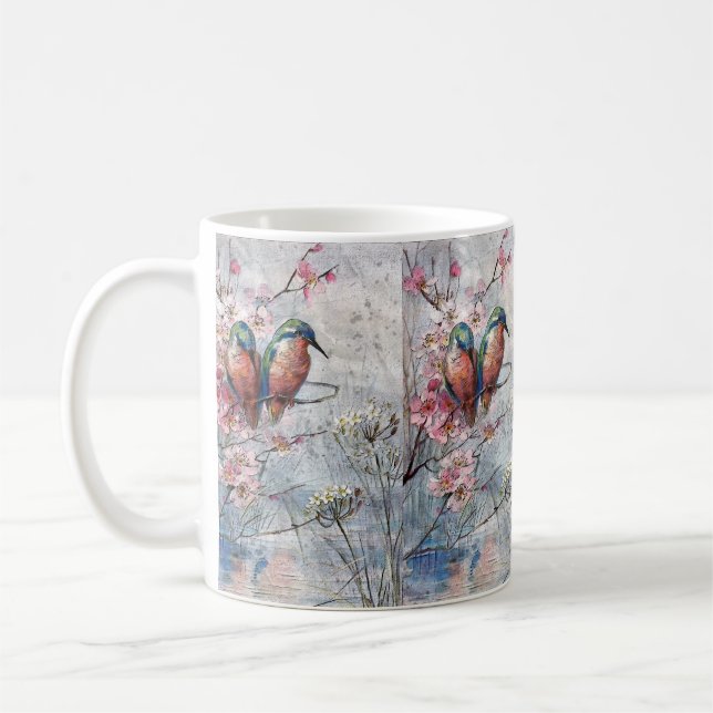 Väntar på leverans Kingfisher Bird Kaffemugg (Vänster)