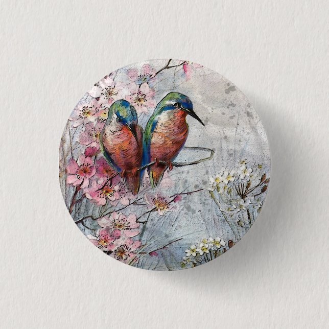 Väntar på leverans Kingfisher Bird Knapp (Framsida)