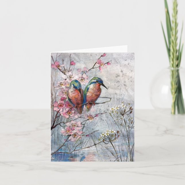 Väntar på leverans Kingfisher Bird Kort (Framsida)