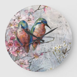 Väntar på leverans Kingfisher Bird Stor Klocka