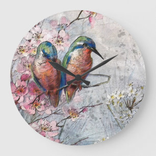 Väntar på leverans Kingfisher Bird Stor Klocka