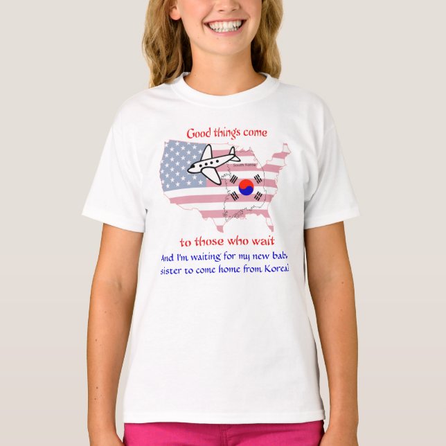 Väntar på min Baby-syster (Sydkorea) T Shirt (Framsida)