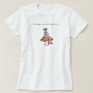 Väntar på min prins skelett t shirt