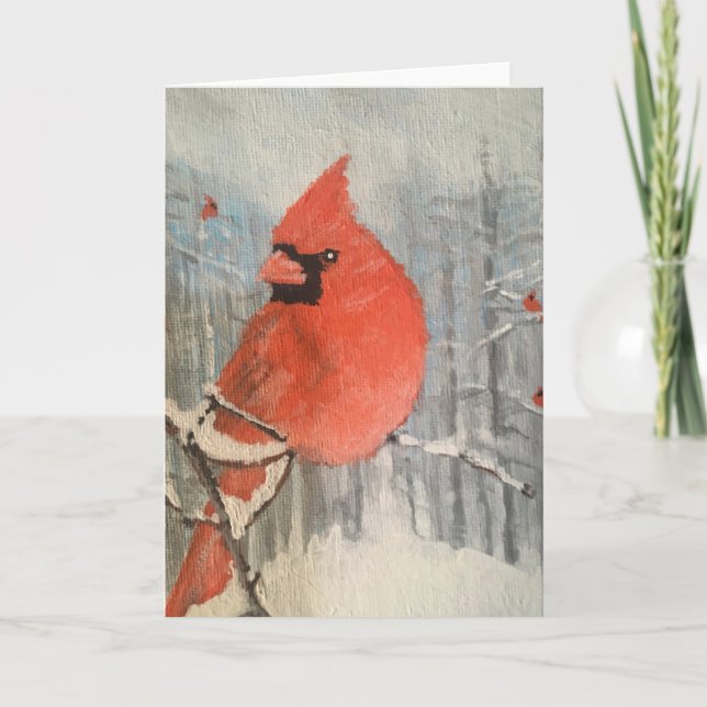 Väntar på min sväng på fågelmataren tack kort (Framsida)