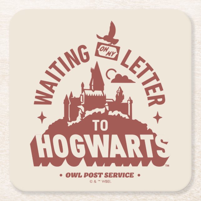 Väntar på mitt brev till HOGWARTS™ Underlägg Papper Kvadrat (Framsidan)
