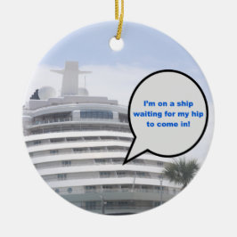 Väntar på mitt Hip-Tanktop Julgransprydnad Keramik