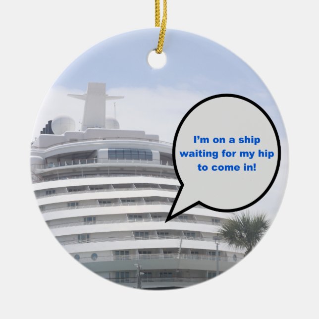 Väntar på mitt Hip-Tanktop Julgransprydnad Keramik (Framsidan)