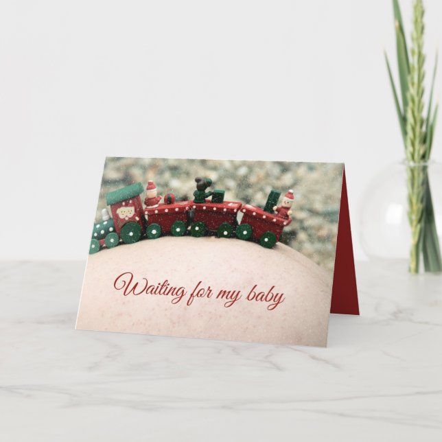 Väntar på mitt julkort i Baby Moderskap Helgkort (Framsida)
