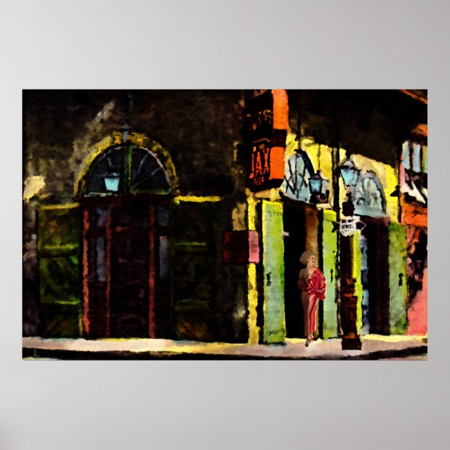 Väntar på natten i Fransk Kvartal Poster (Framsidan)