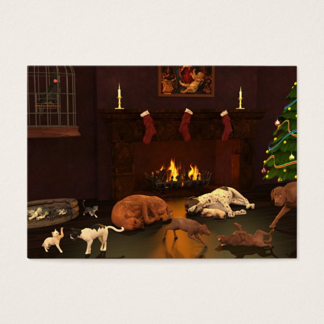 Väntar på Pappa jul Visitkort (Framsidan)