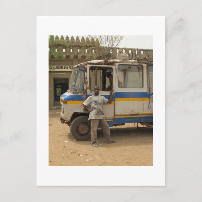 Väntar på passagerarna i Djenne, Mali Vykort (Framsida)