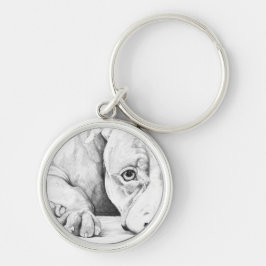 Väntar på patienter rund silverfärgad nyckelring