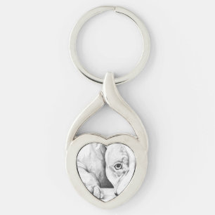 Väntar på patienter twisted heart silverfärgad nyckelring