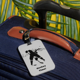 Väntar på Puck - Hockey Player Bagagebricka