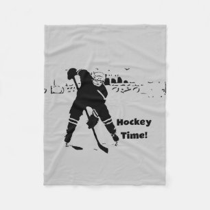 Väntar på Puck - Hockey Player Fleecefilt