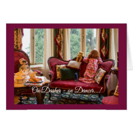 Väntar på Santa Helgdag Card Hälsningskort