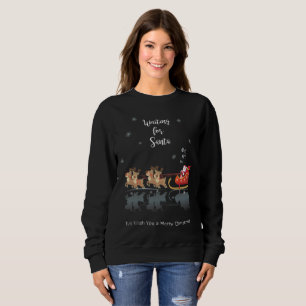Väntar på Santa Ho! Ho! Ho! Winter Helgdag JULAFTO T Shirt