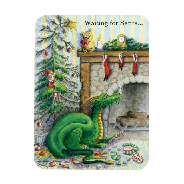 Väntar på Santa magnet (Vertikal)