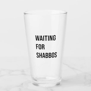 Väntar på Shabbos Hanukkah Jewish Funny Glaskopp