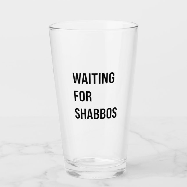 Väntar på Shabbos Hanukkah Jewish Funny Glaskopp (Framsida)