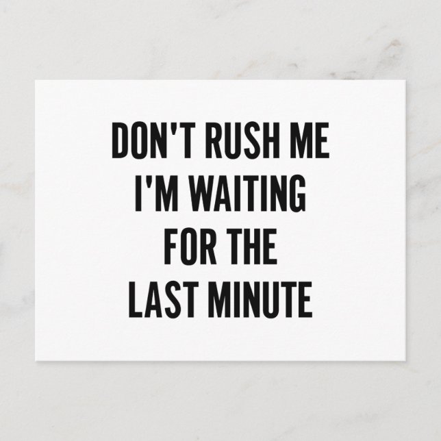 Väntar på sista minuten vykort (Framsida)