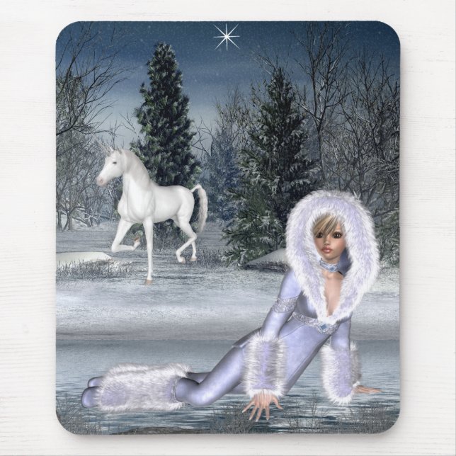 Väntar på Star (Unicorn) Fantasy Mousepad Musmatta (Framsidan)