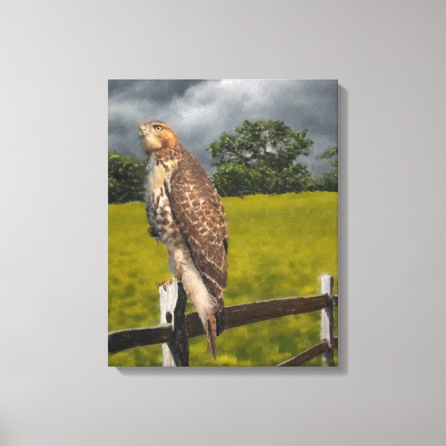 Väntar på stormen - Red svan Hawk Canvastryck (Framsida)