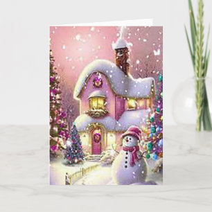 Väntar på tomten Folded Helgkort