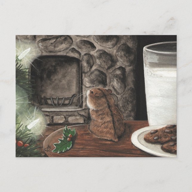 Väntar på tomten helg vykort (Framsida)