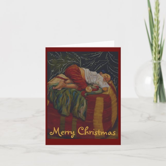 Väntar på tomten helgkort (Framsida)