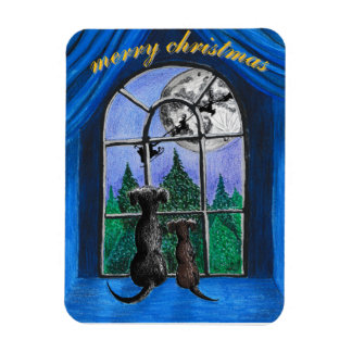 "Väntar på tomten"-hundar Magnet