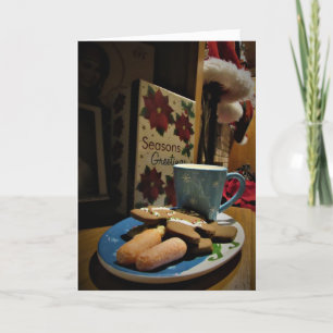 "Väntar på tomten.." Julkort Kort