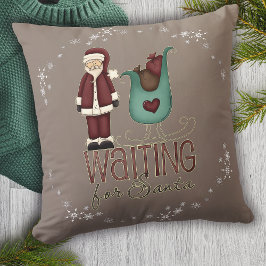 Väntar på tomten - Sleigh och jultomten Kudde