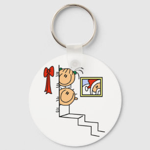 Väntar på tomtskjortor och julklappar nyckelring