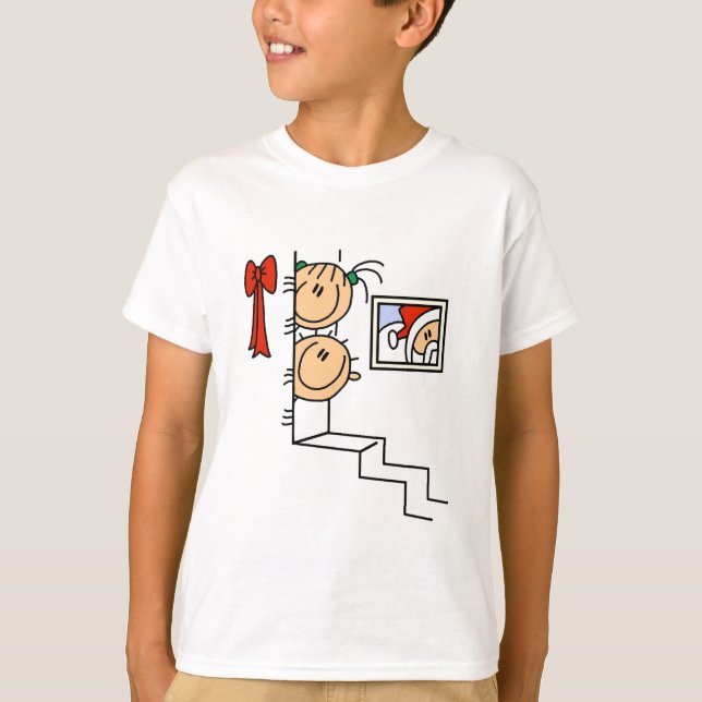 Väntar på tomtskjortor och julklappar tee (Framsida)