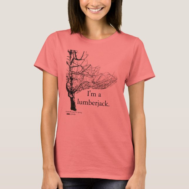 Väntar på Vår "Lumberjack" t T-shirt (Framsida)