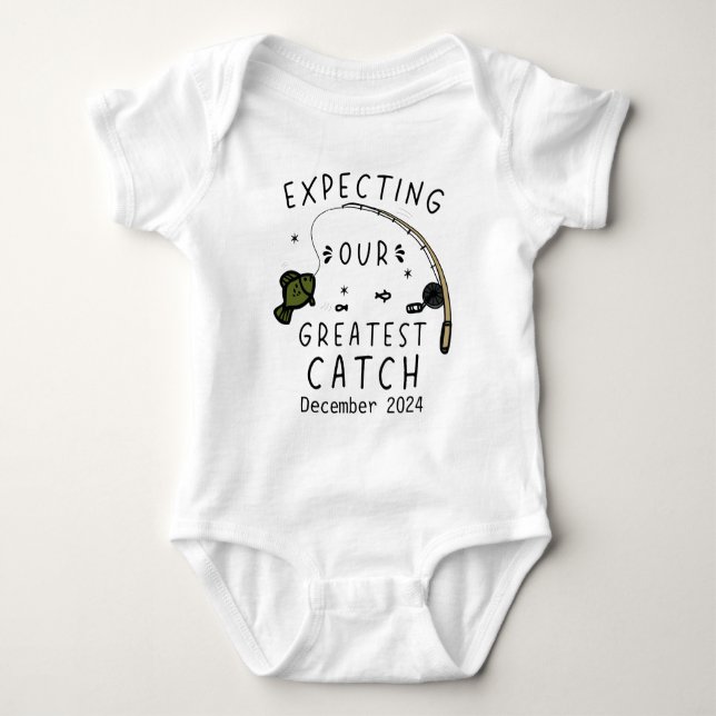 Väntar på vår största fångst - Familjefiske T Shirt (Framsida)
