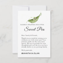 Väntar på vårt lilla söta pea-tackkort