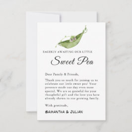 Väntar på vårt lilla söta pea-tackkort tack kort